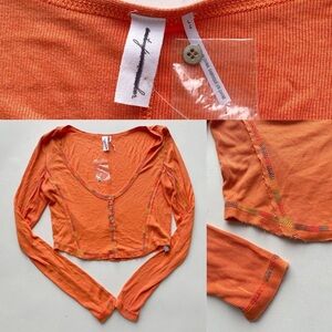 Out From Under NWT Set Long Sleeve Cropped Top and Short